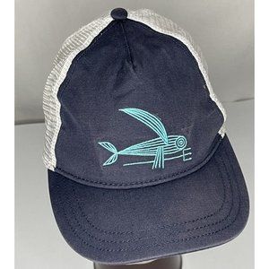 Patagonia Blue Geodesic Flying Fish Trident Mesh Back Adjustable Trucker Hat Cap